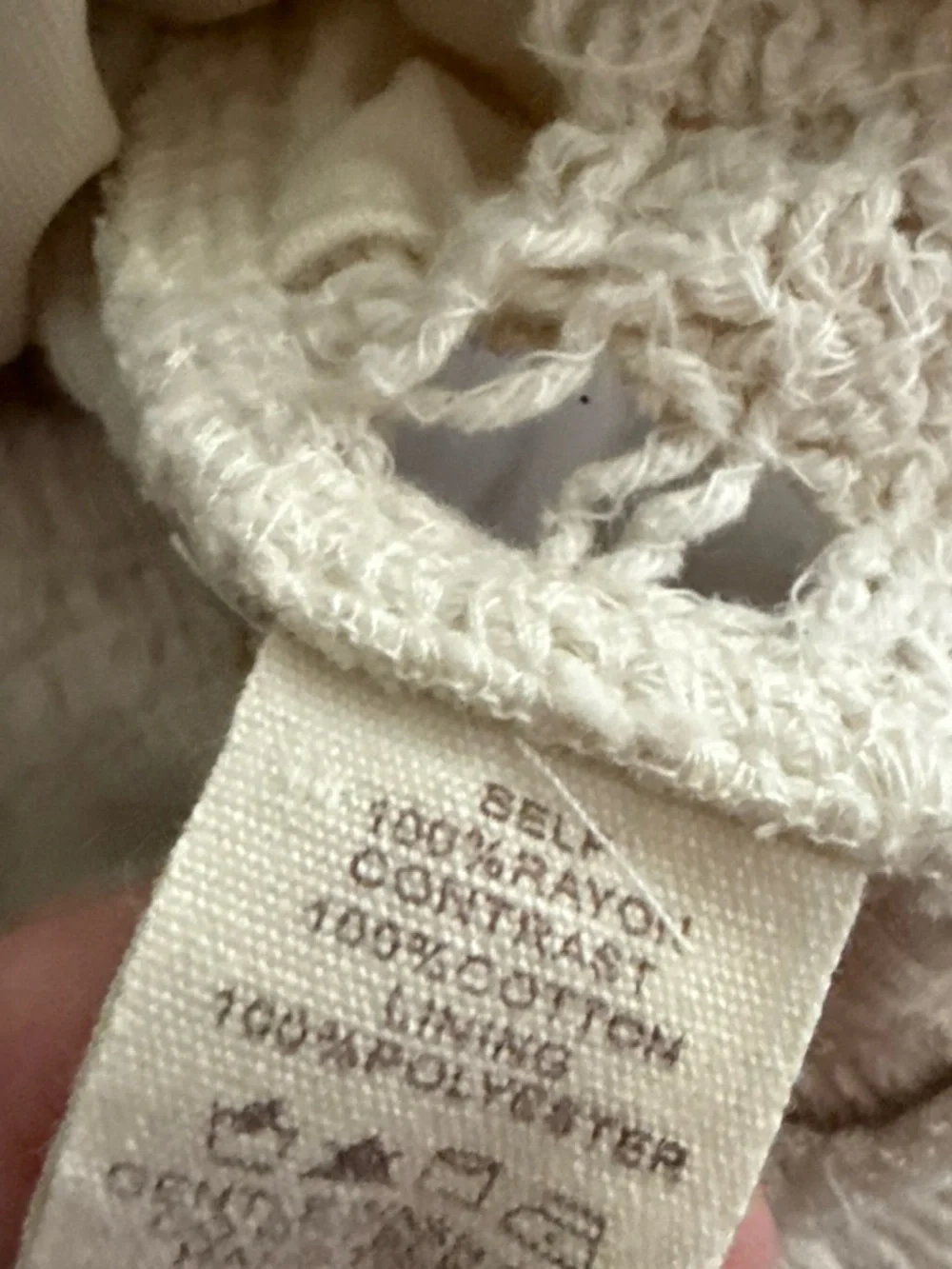 Hem & Thread Beige Crochet Peplum Blouse - Picture 3 of 5